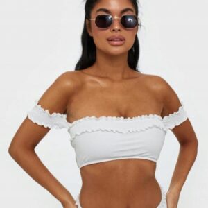 Z4E007 NLY BEACH TOP GÓRA OD BIKINI FALBANA M