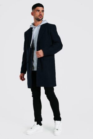 X4A108 BOOHOO MAN KLASYCZNY PŁASZCZ GRANAT 36 S S