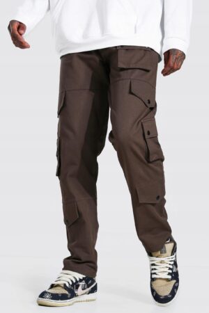X6A015 BOOHOOMAN SPODNIE MĘSKIE BRĄZOWE 34 XS