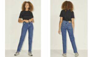 M1F006 JJXX DAMSKIE PROSTE SPODNIE JEANSOWE STRAIGHTNIEBIESKIE 29/34