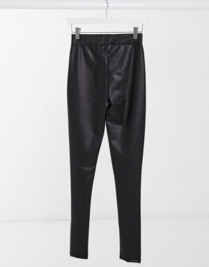 X8E306 ASOS CZARNE LEGGINSY IMITACJA SKÓRY DAMSKIE NA CO DZIEŃ S - obrazek 2