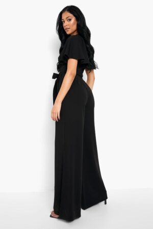 M3D011 ELEGANCKI BIAŁY KOMBINEZON SZEROKIE NOGAWKI BIAŁY BOOHOO TALL 38 - obrazek 4