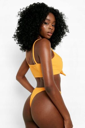 X9E124 BOOHOO DRAPOWANE BIKINI DÓŁ STRINGI 40 L