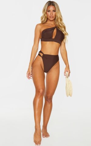 X6C014 PLT BRĄZOWY ASYMETRYCZNY TOP OD BIKINI M - obrazek 2
