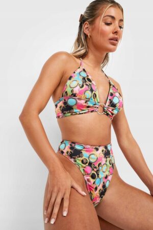 X9G301 WZORZYSTY BIUSTONOSZ OD BIKINI WIĄZANY BOOHOO 34 - obrazek 2