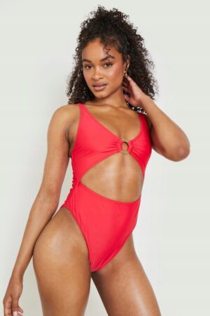 M1A207 BOOHOO CZERWONY STRÓJ KĄPIELOWY WYCIĘTY XL - obrazek 2