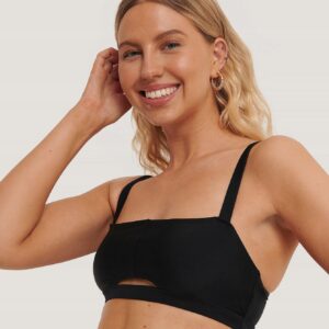 Z2B306 NA-KD TOP BIKINI GÓRA BANDEAU CZARNY _ L