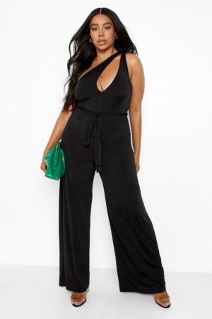 X2E201 BOOHOO PLUS CZARNY PROSTY KOMBINEZON 463XL 3XL - obrazek 4
