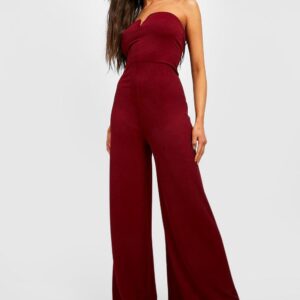 X2C008 BOOHOO ELEGANCKI KOMBINEZON BORDOWY 38M M