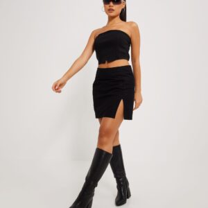 X6F005 NELLY DAMSKI CROP TOP GORSET CZARNY NA LATO 38 M