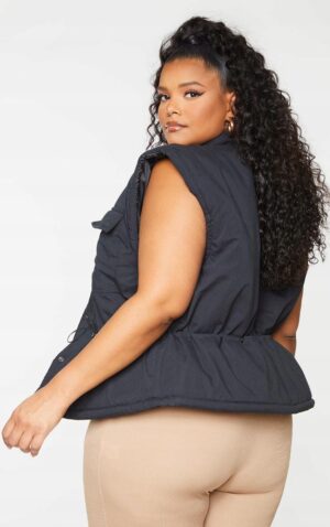 M2B209 PRETTYLITTLETHING DAMSKA KAMIZELKA CZARNA PLUS 44 XXL XXL - obrazek 2