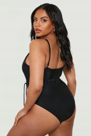 M0D023 BOOHOO PLUS SIZE STRÓJ KĄPIELOWY CZARNY 52 - obrazek 2