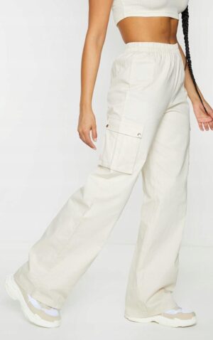 X6A011 PRETTYLITTLETHING JEANSY BEŻOWE DAMSKIE PROSTE CASUAL XXL - obrazek 5