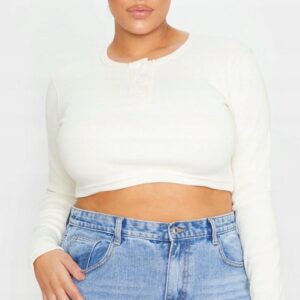Z1C210 PLT PLUS ECRU BLUZKA TOP PRĄŻKI 4XL 4XL