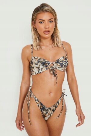 Z3G023 BOOHOO BIKINI WIĄZANE FIGI ZWIERZĘCE 38 M