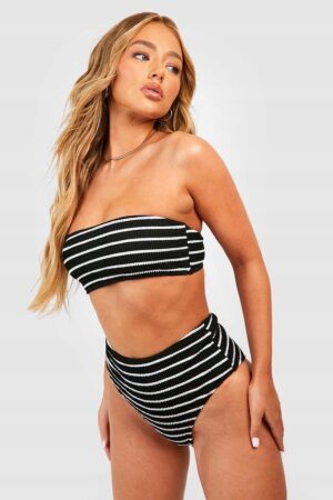 M4G011 BOOHOO DÓŁ STOJU KĄPIELOWEGO CZARNY W PASKI - obrazek 4