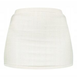 X6D009 PRETTYLITTLETHING SPÓDNICA BEŻOWA OŁÓWKOWA DZIANINOWA MINI XS