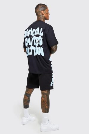 X2E110 BOOHOOMAN T-SHIRT MĘSKI CZARNY W NAPISY S 36 S - obrazek 4