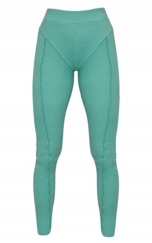 X5B204 PLT ZIELONE LEGGINSY PRĄŻKOWANE 38 M - obrazek 3