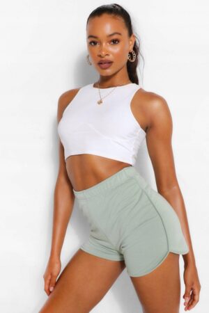 M3F114 BOOHOO SZARE KRÓTKIE SPODENKI SPORTOWE Z WYSOKIM STANEM 34 XS - obrazek 2