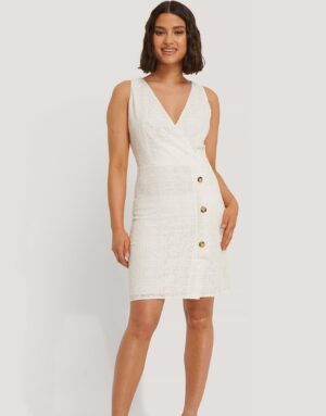 Z5B304 TRENDYOL SUKIENKA MINI BOHO GUZIKI _ XS