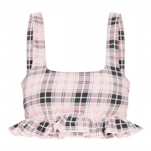 M5D103 PLT DAMSKI RÓŻOWY CROP TOP NA RAMIĄCZKACH 42
