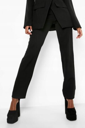 X0E203 BOOHOO SPODNIE DAMSKIE PROSTE CZARNE 36