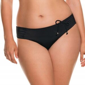 X5F201 DORINA DÓŁ OD BIKINI CZARNE GŁADKIE FIGI Z MARSZCZENIEM S