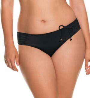 X5F201 DORINA DÓŁ OD BIKINI CZARNE GŁADKIE FIGI Z MARSZCZENIEM S