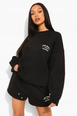 X5F002 BOOHOO BIAŁA BLUZA DAMSKA SPORTOWA NAPISY L L