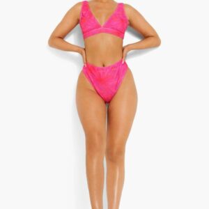 X3D221 BOOHOO RÓŻOWE BIKINI FIGI WYSOKI STAN 40 L