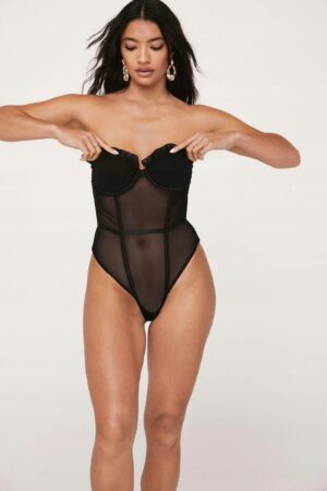 X9F106 NASTY GAL CZARNE BODY TYPU GORSET 40 L - obrazek 4