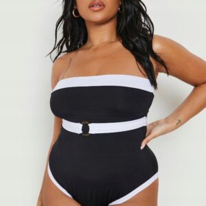 X9C206 BOOHOO PLUS STRÓJ KĄPIELOWY BANDEAU 48 4XL