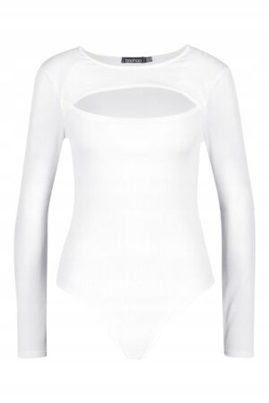 X0D303*BOOHOO BIAŁE BODY BASIC PRĄŻKI XL 42 A00 - obrazek 5