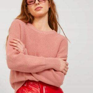 Z9D005 JJXX KLASYCZNY DZIANINOWY SWETER KORAL XS 34