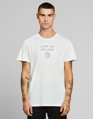 X0B315 DEDIC ATED BIAŁY T-SHIRT NADRUK M M