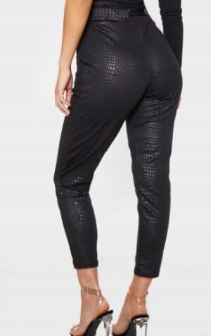 Z3E002 DOPASOWANE SPODNIE MATERIAŁOWE 7/8 WYSOKI STAN PRETTYLITTLETHING 44 - obrazek 3