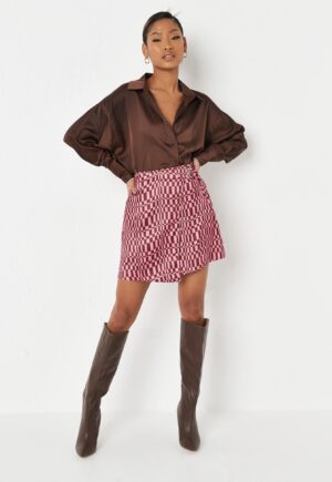 M6C305 MISSGUIDED RÓŻOWA SATYNOWA SPÓDNICZKA 34 - obrazek 2