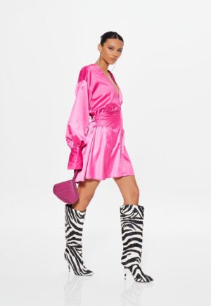 M1E211 MISSGUIDED TALL SATYNOWA SUKIENKA RÓŻ 36 S - obrazek 4