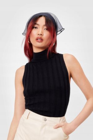 Z7E208*NASTY GAL CZARNY TOP DZIANINA L 40 A00 - obrazek 5