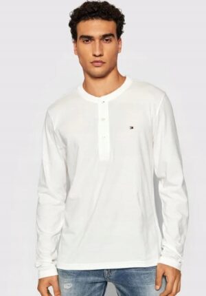 X5D302 TOMMY HILFIGER BIAŁA BLUZKA DŁUGI RĘKAW XS - obrazek 3