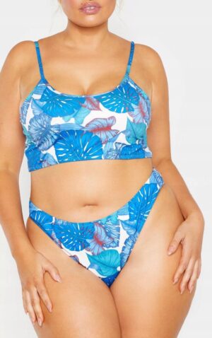 X9F206 PLT PLUS NIEBIESKI DÓŁ OD BIKINI W LIŚCIE 46 - obrazek 2