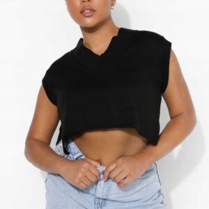 Z6D304*BOOHOO CZARNA BLUZKA TOP DZIANINA S 36 A00