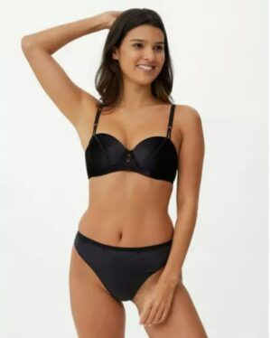 M0D025 BOOHOO AKSAMITNE STRINGI DAMSKIE CZARNE 46 46 - obrazek 3