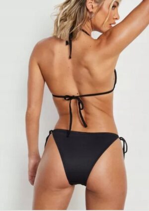 M3C110 BOOHOO DÓŁ OD BIKINI CZARNY WIĄZANY 38 - obrazek 3