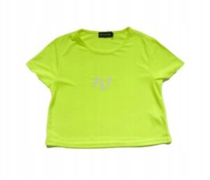 X3B002 PLT KRÓTKI ŻÓŁTY NEON T-SHIRT SPORTOWY LOGO 36