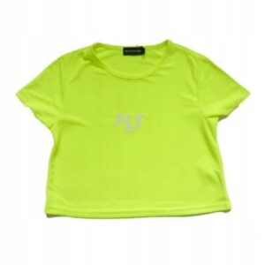 X3B002 PLT KRÓTKI ŻÓŁTY NEON T-SHIRT SPORTOWY LOGO 36