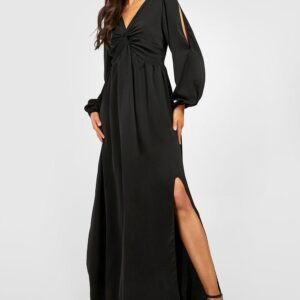 M1G215 BOOHOO SUKIENKA CZARNA KOKTAJLOWA MAXI 36