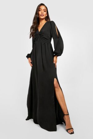 M1G215 BOOHOO SUKIENKA CZARNA KOKTAJLOWA MAXI 36