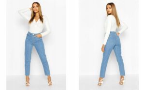 Z9E211 DAMSKIE SPODNIE JEANSOWE 7/8 STRAIGHT LEG BOOHOO 40